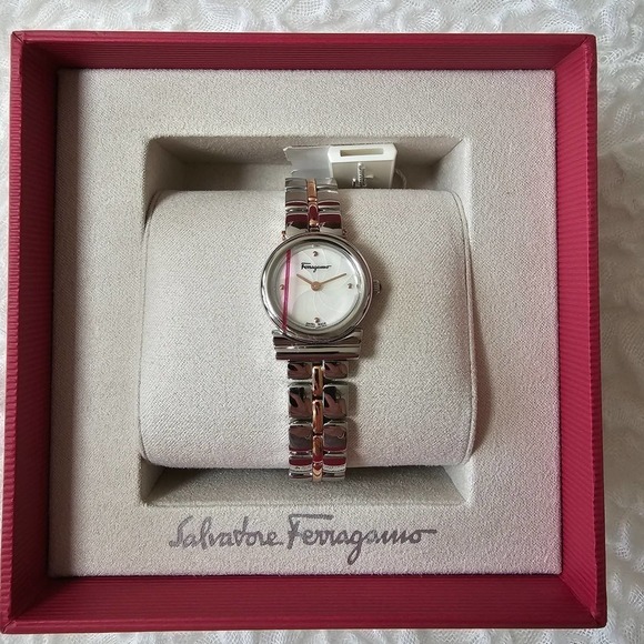 Salvatore Ferragamo Gancini Two-Tone Bracelet Watch 22mm - Picture 10 of 10